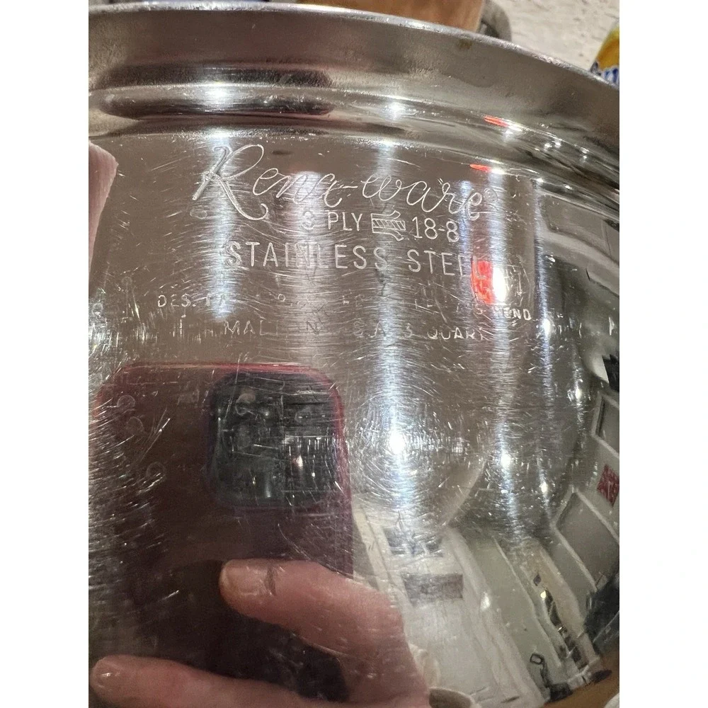 Rena Ware‎ 3 Qt Saucepan Regal Ware Multi-Ply Stainless Saute Pot Frying Pan Lid